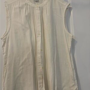 Old Navy Sleeveless Ivory Button-Down Shirt